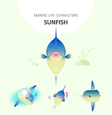 무료이미지 캐릭터 여러마리 일러스트 사람없음 연두색 세트 귀여움 수중동물 놀람 잠 배고픔 개복치 일러캐릭터 AI파일 동물 감정 다수 컨셉 표정 어류 초록색 파일형식 벡터