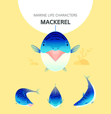캐릭터 여러마리 일러스트 사람없음 세트 노란색 귀여움 수영 수중동물 고등어 일러캐릭터 AI파일 동물 컬러 다수 컨셉 어류 수상스포츠 파일형식 벡터