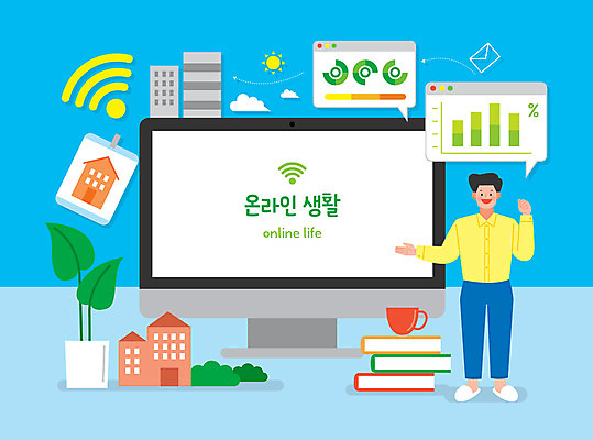 구름 라이프스타일 남자 화살표 화분 일러스트 비즈니스 모바일 그래프 주택 한명 사람 성인 건물 책 컵 파란색 태양 모니터 비즈니스맨 편지 와이파이 재택근무 온라인 동영상창 성인남자한명만 사회적거리두기 온택트 국내일러스트 AI파일 자연요소 1 식기 건축물 캠페인 컬러 생활 컴퓨터 직장인 무선인터넷 동영상 남자한명만 성인남자만 파일형식 벡터