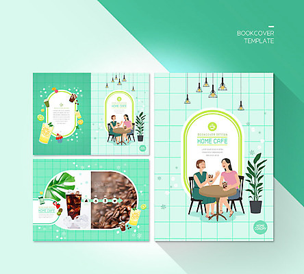 PSD 템플릿 표지디자인 북디자인 출판디자인 여자 표지 ZIP 내지 화분 커피 리플렛 북커버 탁자 조명 사람 팜플렛 여러명 성인 초록색 원두 아이스커피 성인여자만 홈카페 이미지템플릿 음료 컬러 가구 다수 카페 여자만 성인만 파일형식