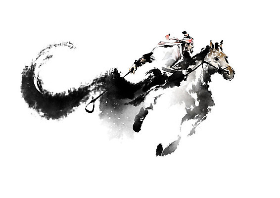 PSD 남자 일러스트 캘리그라피 붓터치 한명 전통놀이 말_동물 승마 한복 번짐 격구 남자한명만 국내일러스트 1 한국전통 전통 스포츠 포유류 놀이 사람 전통의상 남자만 파일형식 효과