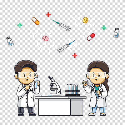편집 편집이미지 여자 남자 현미경 실험 누끼 두명 알약 약 바이러스 연구원 PNG 개발 백신 편집소스 직업 의학 실험기구 사람 파일형식