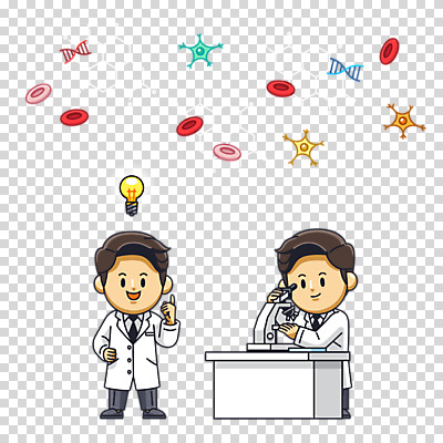 편집 편집이미지 남자 전구 아이디어 현미경 실험 누끼 두명 약 바이러스 연구원 PNG 개발 백신 편집소스 직업 컨셉 의학 실험기구 사람 파일형식