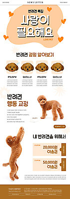 PSD 템플릿 ZIP 반려견 웹템플릿 사랑 사람없음 반려동물 세트 갈색 개 강아지 쿠폰 푸들 뉴스레터 반려 이미지템플릿 동물 감정 컬러 포유류 파일형식