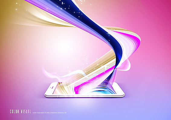 PSD 편집이미지 백그라운드 곡선 디지털백그라운드 사람없음 스마트폰 우주 자주색 목업 그라디언트 이미지편집 선 컬러 핸드폰 스마트기기 파일형식
