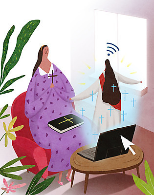 PSD 여자 남자 기독교 종교 십자가 일러스트 모바일 들기 사람 앉기 성인 두명 노트북 소파 교회 성경 기도 풀 예수 책상 예배 와이파이 커서 온라인 성인만 온택트 국내일러스트 식물 가구 의자 종교용품 종교건축 모션 건물 전자제품 신_종교 무선인터넷 파일형식
