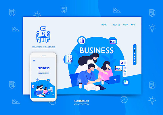 PSD 편집이미지 여자 남자 백그라운드 비즈니스 회의 성인 세명 파란색 노트북 스마트폰 비즈니스맨 비즈니스우먼 레이아웃 UI 랜딩페이지 성인만 편집소스 이미지편집 컬러 웹템플릿 사람 전자제품 핸드폰 스마트기기 직장인 파일형식