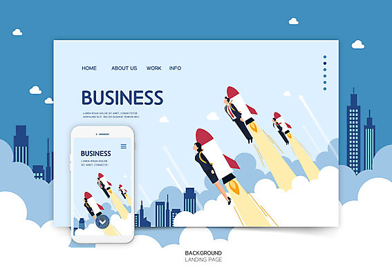 PSD 구름 편집이미지 여자 남자 백그라운드 비즈니스 성인 세명 파란색 스마트폰 로켓 비즈니스맨 비즈니스우먼 레이아웃 UI 랜딩페이지 성인만 편집소스 이미지편집 자연요소 컬러 웹템플릿 사람 핸드폰 스마트기기 직장인 파일형식