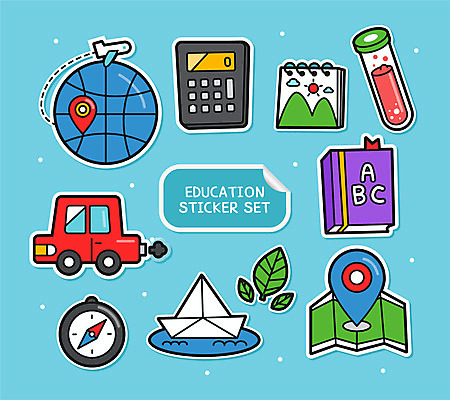 교육 지구 스티커 잎 일러스트 자동차 하늘 비행기 사람없음 책 세트 계산기 나침반 스케치북 플라스크 종이배 아기자기 국내일러스트 AI파일 식물 육상교통 컨셉 항공교통 문구용품 학용품 대중교통 실험기구 장비 종이접기 파일형식 벡터
