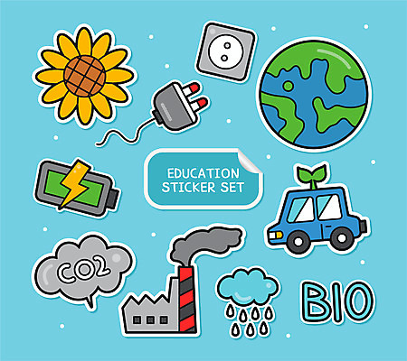 교육 지구 스티커 일러스트 공장 하늘 해바라기 사람없음 세트 콘센트 코드 전기에너지 건전지 에코 소나기 바이오 이산화탄소 친환경자동차 아기자기 국내일러스트 AI파일 꽃 컨셉 공업 자동차 날씨 환경 에너지 파일형식 벡터