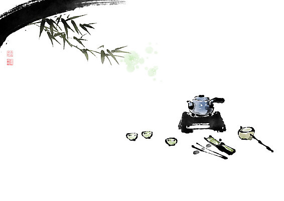 PSD 나무 그릇 잎 일러스트 캘리그라피 주전자 붓터치 전통소품 갈대 사람없음 다기 대나무 국자 번짐 화로 국내일러스트 식물 전통 식기 주방용품 다도 오브젝트 파일형식 효과