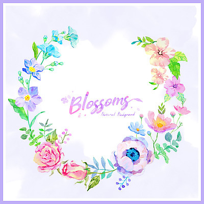 PSD 영어 백그라운드 잎 일러스트 수채화 프레임 글자캘리그라피 사람없음 컬러풀 장미 보라색 여러개 코스모스 번짐 원형프레임 물망초 국내일러스트 식물 문자 꽃 컬러 다수 캘리그라피 원형 파일형식 효과