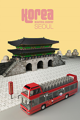 PSD 편집 편집이미지 여행 서울 한국 사람없음 3D소스 3D 디지털합성 오브젝트 경복궁 이층버스 관광버스 광화문 국내여행 랜드마크 서울투어 시티투어 편집소스 편집3D 아시아 버스 궁전 파일형식