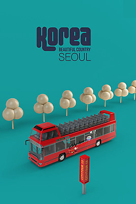 PSD 편집 편집이미지 여행 서울 한국 사람없음 3D소스 3D 디지털합성 오브젝트 이층버스 관광버스 국내여행 랜드마크 서울투어 시티투어 편집소스 편집3D 아시아 버스 파일형식