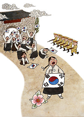 전신 PSD 여자 남자 일러스트 한국 소녀 여러명 건물 만세 총 역사 태극기 삼일절 무궁화 광복절 시위 광복 독립 독립운동 독립운동가 유관순 일본군 일본순사 일제강점기 위안부 국내일러스트 건축물 꽃 아시아 무기 어린이 다수 모션 사람 공휴일 국기 국경일 파일형식