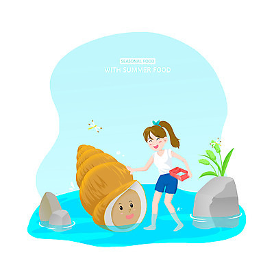 PSD 여자 과일 일러스트 한명 여름 파란색 갈색 물가 잠자리 다슬기 발담그기 제철 여자한명만 제철음식 국내일러스트 1 계절 음식 컬러 곤충 어패류 사람 풍경 여자만 파일형식