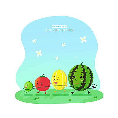PSD 꽃 토마토 과일 일러스트 여름음식 수박 초원 사람없음 여름 파란색 참외 기차놀이 매실 제철 제철과일 과채 국내일러스트 식물 계절 음식 컬러 채소 놀이 파일형식 여름_계절
