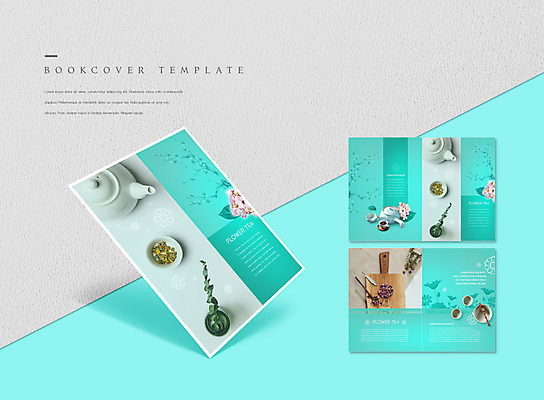 PSD 템플릿 그릇 표지디자인 북디자인 출판디자인 표지 꽃잎 꽃 ZIP 내지 리플렛 북커버 주전자 유리병 도마 수저 팜플렛 사람없음 도자기 찻잔 꽃차 민트색 이미지템플릿 식물 식기 컬러 주방용품 병_용기 잔 차_음료 파일형식