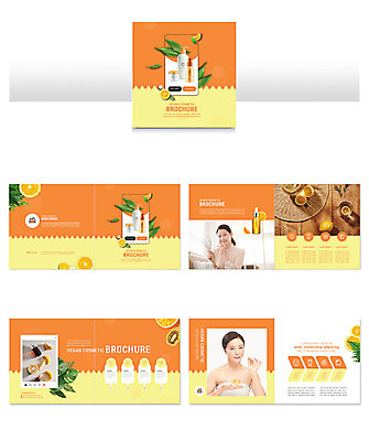 템플릿 여자 ZIP 리플렛 중년 50대 오렌지 과일 사람 팜플렛 성인 두명 30대 주황색 화장품 한국인 여자만 인디자인 INDD 비건 비건화장품 이미지템플릿 컬러 동양인 장년 뷰티 채식주의자 천연화장품 파일형식