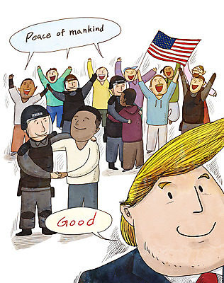 전신 PSD 여자 남자 일러스트 협상 여러명 성인 평화 미국 만세 경찰 성조기 사회이슈 화합 시민 시위 세계평화 이해 인종차별 시위대 국내일러스트 직업 다수 컨셉 북아메리카 비즈니스 모션 사람 국기 국민 차별 파일형식