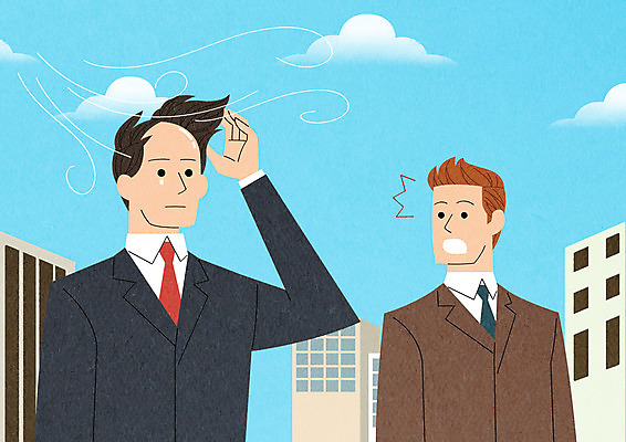 PSD 구름 남자 일러스트 바람 사람 빌딩 성인 두명 놀람 슬픔 직장인 눈물 당황 탈모 성인남자만 국내일러스트 자연요소 직업 감정 날씨 표정 건물 증상 남자만 성인만 파일형식