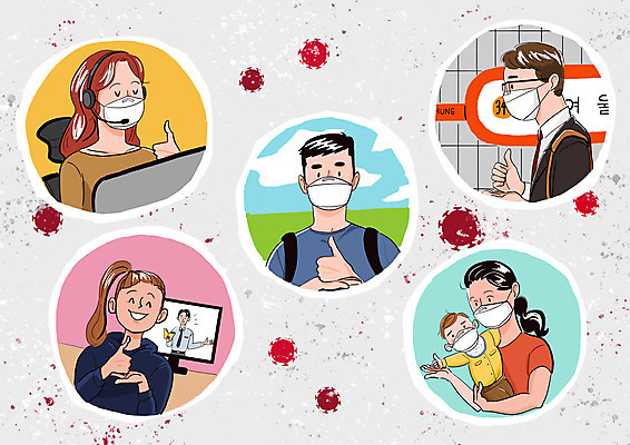 PSD 손 여자 남자 초등학생 대학생 일러스트 엄마 마스크 여러명 상반신 성인 엄지손가락 아기 바이러스 상담원 사회이슈 감사 따봉 전철역 코로나바이러스 생활방역 덕분에챌린지 챌린지 델타변이바이러스 국내일러스트 학생 감정 캠페인 다수 컨셉 손가락 가족 사람 신체부위 최고 사무원 역 방역 파일형식