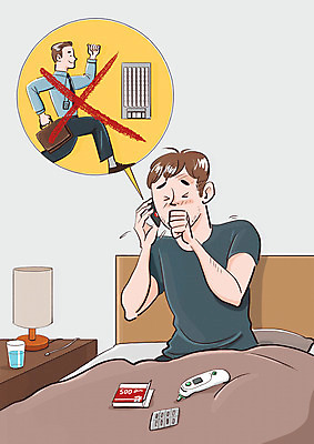 PSD 남자 일러스트 한명 상반신 침대 질병 온도계 체온계 감기 사회이슈 출근 기침 두통약 해열제 남자한명만 코로나바이러스 생활방역 델타변이바이러스 국내일러스트 1 가구 컨셉 의학 사람 약 바이러스 출퇴근 방역 남자만 파일형식