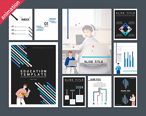 템플릿 여자 교육 남자 초등학생 어린이 비즈니스 그래프 초등교육 한명 여러명 성인 세트 검은색 한국인 PPT 프레젠테이션 문서템플릿 어학 온라인강의 애니형PPT 9P 이미지템플릿 1 학생 컬러 다수 사람 동양인 강의 파일형식 언택트