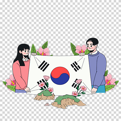 편집 편집이미지 커플 여자 남자 한국 들기 누끼 두명 태극기 무궁화 PNG 독도 애국심 독도는우리땅 편집소스 꽃 아시아 섬 관계 모션 사람 국기 파일형식