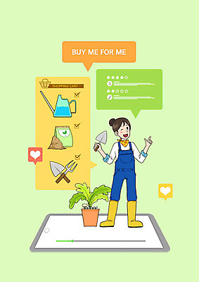 전신 PSD 식물 여자 말풍선 일러스트 한명 취미 초록색 쇼핑 태블릿 물뿌리개 모종삽 삽 원예 거름 여자한명만 1인미디어 하울 국내일러스트 1 컬러 사람 전자제품 스마트기기 방송 신조어 여자만 파일형식