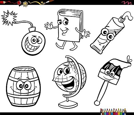 EPS 해외이미지 일러스트 흑백 사람없음 책 지구본 페인트 물감 폭탄 그림 페인트붓 색칠공부 젠탱글 해외202007 해외일러스트 촬영기법 학습 미술도구 붓 색칠 폭발물 파일형식 벡터