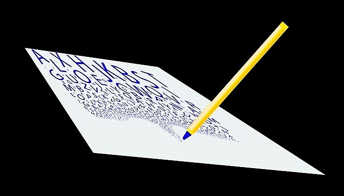 EPS 해외이미지 알파벳 종이 일러스트 추상 미술 그래픽 펜 볼펜 기록 주름 편지 그림 페이지 대본 해외202007 해외일러스트 영어 무늬 문화예술 필기구 파일형식 벡터