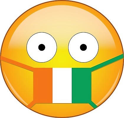 EPS 해외이미지 캐릭터 얼굴 스티커 일러스트 건강 마스크 사람없음 노란색 표현 바이러스 질병 무서움 심볼 감염 이모티콘 고립 전염병 코트디부아르 코트디부아르국기 코로나바이러스 해외202007 델타변이바이러스 해외일러스트 일러캐릭터 감정 컬러 의학 아프리카 신체부위 국기 파일형식 벡터