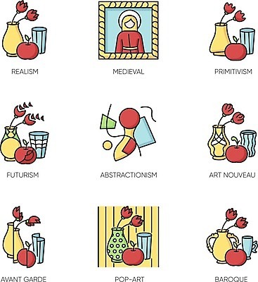 EPS 해외이미지 클립아트 일러스트 종류 미술 사람없음 심플 정물화 해외202007 해외일러스트 문화예술 그림 파일형식 벡터