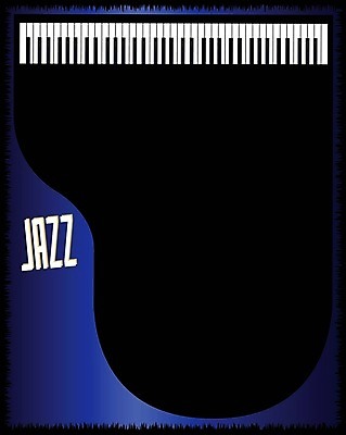 EPS 해외이미지 포스터 백그라운드 일러스트 미술 그래픽 파란색 우주 피아노 그림 재즈 블루스 해외202007 해외일러스트 음악 컬러 문화예술 건반악기 파일형식 벡터