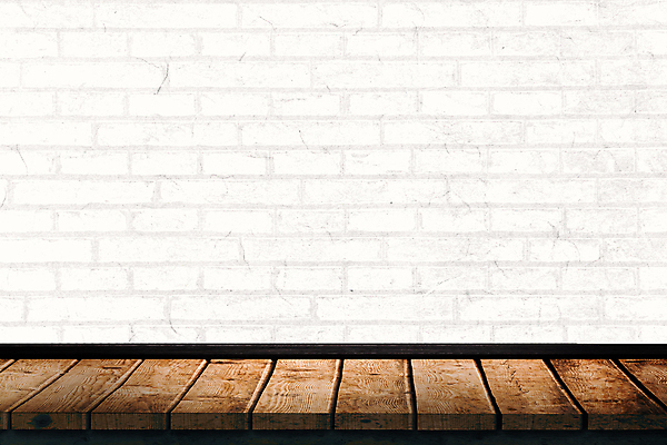 포토 JPG 해외이미지 벽 탁자 벽돌 사람없음 목재 흰색 책상 카피스페이스 해외202007 해외포토 나무 컬러 가구 재료 공백 파일형식