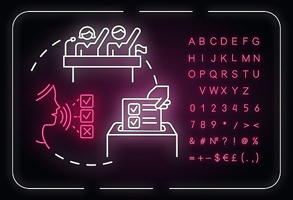 EPS 해외이미지 일러스트 사람모양 사람없음 손들기 투표 네온 투표함 양성평등 해외일러스트 모양 모션 선거 평등 파일형식 벡터