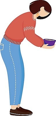 EPS 해외이미지 전신 그릇 여자 음식 일러스트 한명 들기 성인 주기 기부 헬프 성인여자한명만 자선단체 해외202007 해외일러스트 1 식기 모션 사람 도움 그룹 자선 여자한명만 성인여자만 파일형식 벡터