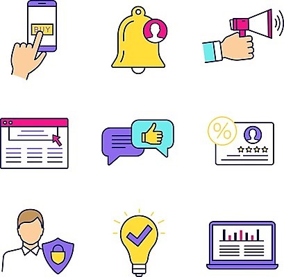 EPS 해외이미지 클립아트 일러스트 비즈니스 아이디어 사람없음 보호 고객 알림 서비스 리뷰 마케팅 해외202007 해외일러스트 컨셉 파일형식 벡터