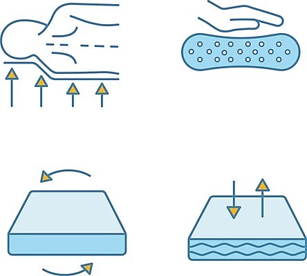 EPS 해외이미지 클립아트 일러스트 침구 사람없음 파란색 부드러움 라텍스 매트리스 해외202007 해외일러스트 컬러 감각 파일형식 벡터