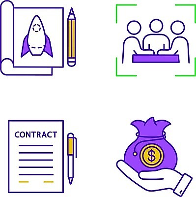 EPS 해외이미지 클립아트 돈 일러스트 회사 비즈니스 사업가 사람없음 계약 투자 창업 개발 자금 프로젝트 벤처기업 해외202007 해외일러스트 직업 금융 재산 자영업 파일형식 벡터