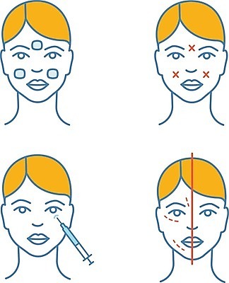 EPS 해외이미지 클립아트 얼굴 일러스트 표시 주사기 사람없음 성형수술 피부관리 해외202007 해외일러스트 의료기기 신체부위 뷰티 수술 파일형식 벡터
