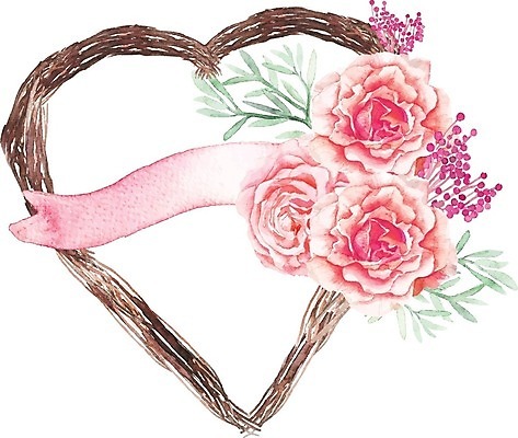 EPS 해외이미지 무료이미지 디자인 꽃 리본 분홍색 잎 일러스트 발렌타인데이 사랑 사람없음 장식 봄 나뭇가지 하트 해외202007 해외일러스트 모양 나무 식물 계절 감정 컬러 데이이벤트 파일형식 벡터 무료콘텐츠