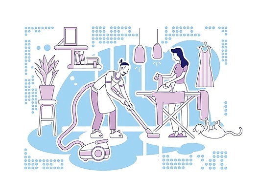 EPS 해외이미지 전신 라이프스타일 커플 원피스 여자 남자 화분 여유 하늘색 액자 거실 일러스트 가족 휴식 조명 함께함 실내 성인 두명 일상 책 보라색 고양이 잡기 빨래 청소 주말 청소기 다리미 다림질 다리미판 성인만 반려묘 해외202007 해외일러스트 옷 감정 컬러 컨셉 가사 포유류 관계 모션 사람 내부 라이프 생활 파란색 전자제품 반려동물 가전제품 청소도구 파일형식 벡터