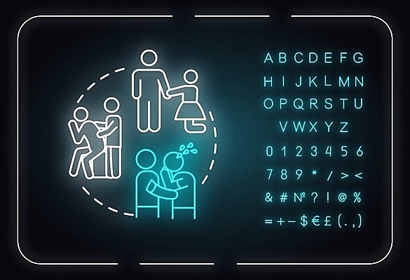EPS 해외이미지 일러스트 사람모양 사람없음 네온 갈등 해결 위로 조언 해외일러스트 모양 파일형식 벡터