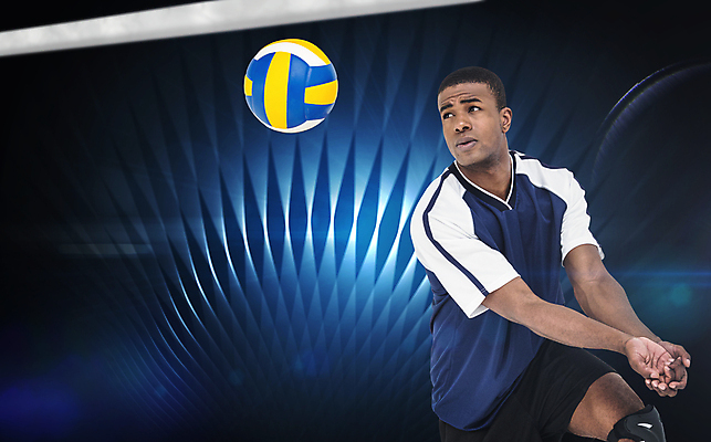 포토 JPG 해외이미지 모양 라이프스타일 남자 스포츠 포즈 상반신 20대 성인 옆모습 운동복 운동 올려보기 배구 파란배경 배구선수 배구공 토스 해외202007 해외포토 옷 스포츠용품 뷰포인트 백그라운드 공 모션 운동선수 건강 사람 청년 생활 파란색 구기 파일형식