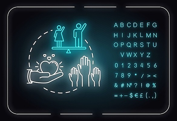 EPS 해외이미지 일러스트 사람모양 사람없음 손들기 하트 균형 네온 손모양 시소 양성평등 해외일러스트 모양 모션 놀이기구 평등 파일형식 벡터 손_신체부위