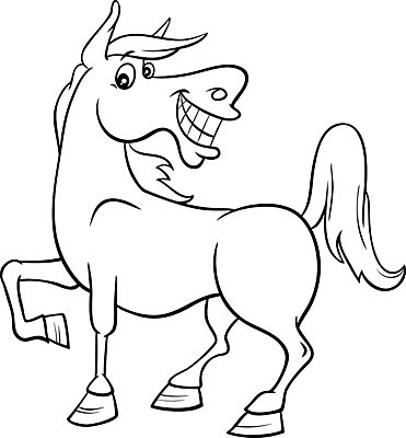 EPS 해외이미지 디자인 일러스트 흑백 웃음 사람없음 말_동물 그림 색칠공부 젠탱글 해외202007 해외일러스트 포유류 촬영기법 표정 학습 색칠 파일형식 벡터