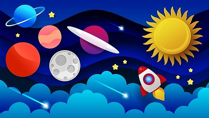 EPS 해외이미지 무료이미지 디자인 별 지구 과학 일러스트 사람없음 태양 우주 행성 로켓 달 플랫 우주선 혜성 해외202007 해외일러스트 자연요소 파일형식 벡터 무료콘텐츠