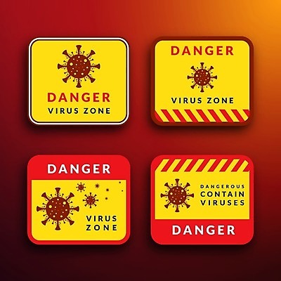 EPS 해외이미지 과학 컨셉 일러스트 건강 경고 설명 안전 그래픽 약 노란색 라벨 정보 긴급 열 메시지 바이러스 보호 질병 위험 예방 생물학 보안 감염 미생물 조심 공지사항 박테리아 감탄 경보 그만 대피 전염병 주목 해외202007 해외일러스트 교육 컬러 의학 모션 생물 프레임 파일형식 벡터